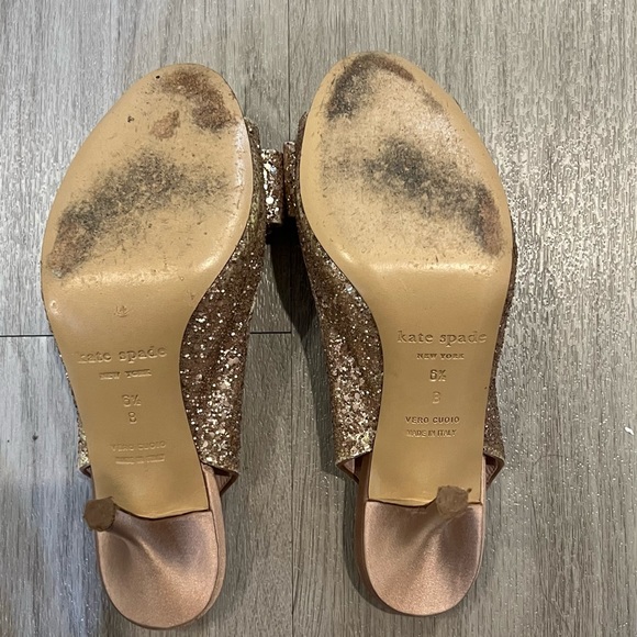 Kate Spade size 6.5 (fits like 6) blush pink Charm Glitter slingback heel - Picture 6 of 6